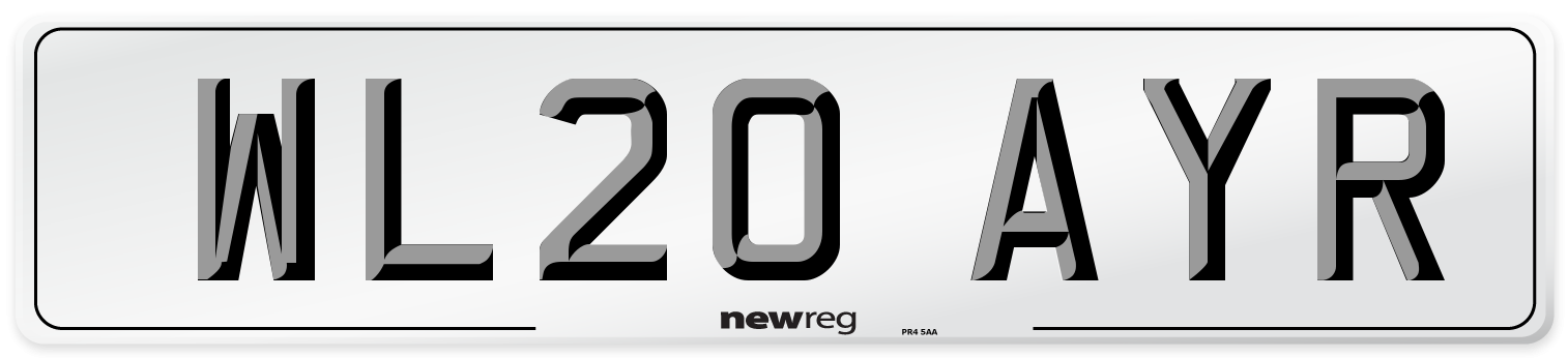 WL20 AYR Number Plate from New Reg